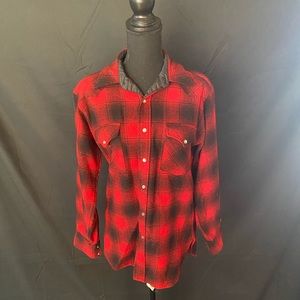 Pendleton red and black wool button up long sleeve.